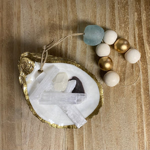 Mini perles de bénédiction Gold Oyster avec pierres diffusant le parfum
