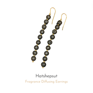 Hatshepsut Fragrance Diffusing Earrings displayed on white background