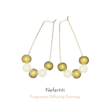 Charger l&#39;image dans la galerie, Nefertiti Fragrance Diffusing Earrings displayed on white background