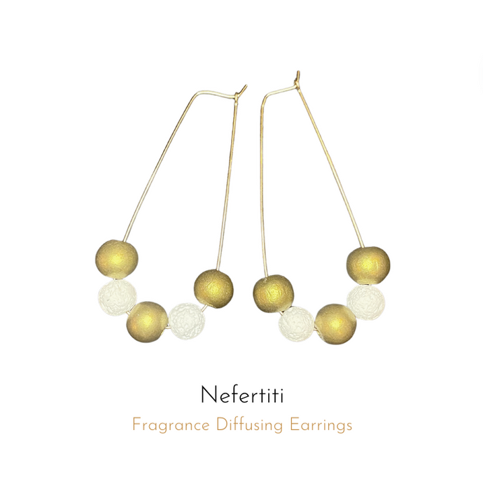 Nefertiti Fragrance Diffusing Earrings displayed on white background