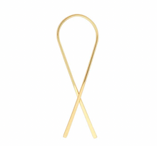 Load image into Gallery viewer, Gold ribbon earring displayed on a white background